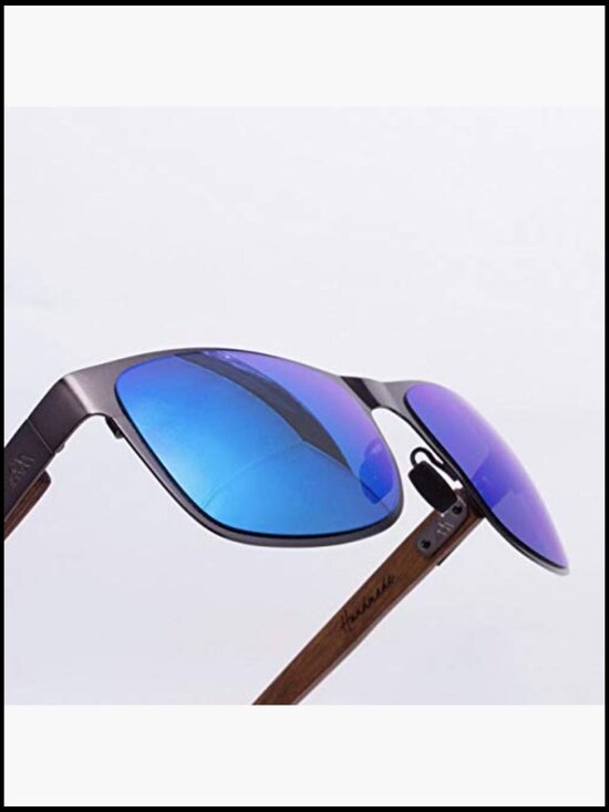 Handmade Wood and Metal Sunglasses with Polarized Lenses main image 3